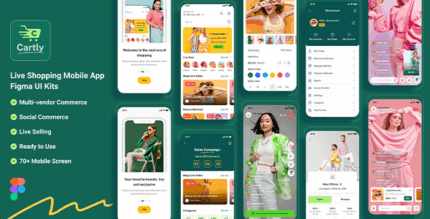 Cartly – Live Shopping Mobile App Figma UI Kits